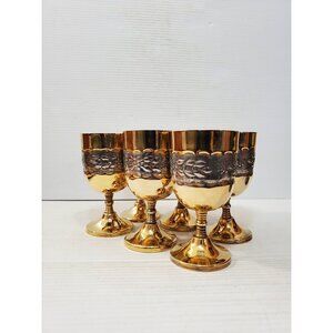vintage Brass Cups, Brass Shot Cups , Brass Cups made in India, Small Footed